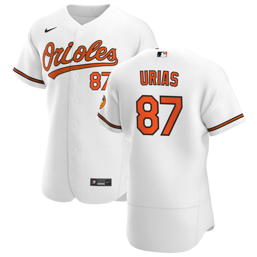 Baltimore Orioles 87 Ramon Urias Men Nike White Home 2020 Authentic Player MLB Jersey